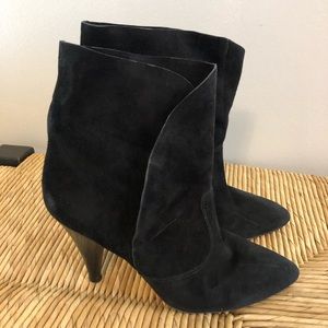 Via Spiga Black Suede Booties Boots Sz 9